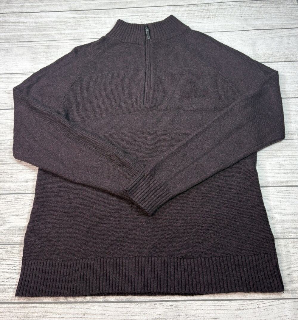 SmartWool Men’s Ripple Ridge Half Zip Sweater Black Woodsmoke Size Large